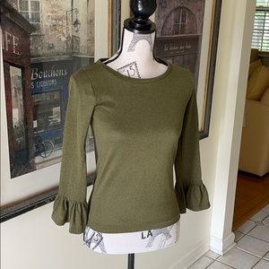 JCrew Metallic Dark Gold Shirt Size XXS